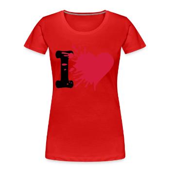 i love - Frauen Premium Bio T-Shirt - Rot - Vorne - Mia (176cm)