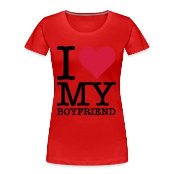 I Love My Boyfriend! - T-shirt bio Premium Femme - rouge - Devant - Mia (176cm)