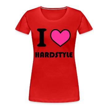 hardstyle - Frauen Premium Bio T-Shirt - Rot - Vorne - Mia (176cm)