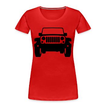 Shilouette JK stock solo - Frauen Premium Bio T-Shirt - Rot - Vorne - Mia (176cm)