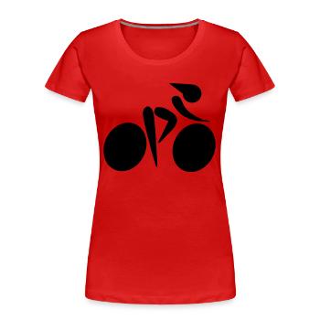 Rennradfahrern - Frauen Premium Bio T-Shirt - Rot - Vorne - Mia (176cm)