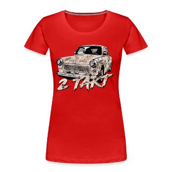  601 Papyrusweiss - Frauen Premium Bio T-Shirt - Rot - Vorne - Mia (176cm)