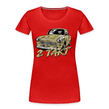  601 Panamagrün - Frauen Premium Bio T-Shirt - Rot - Vorne - Mia (176cm)