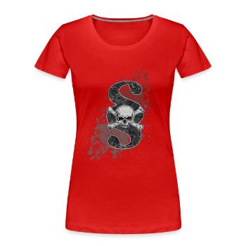 Paragraph Jolly Roger - Frauen Premium Bio T-Shirt - Rot - Vorne - Mia (176cm)