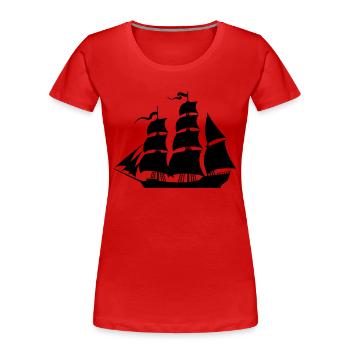 Sailboat de - Frauen Premium Bio T-Shirt - Rot - Vorne - Mia (176cm)