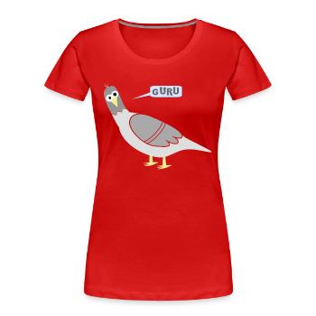 City pigeons GURU - Women's Premium Organic T-Shirt - red - Front - Mia (176cm)