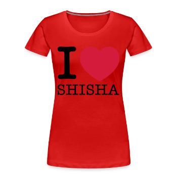 j'aime shisha - T-shirt bio Premium Femme - rouge - Devant - Mia (176cm)