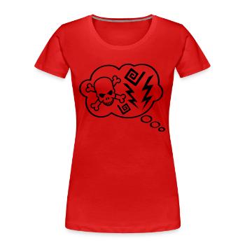 Think Bubble Angry - T-shirt bio Premium Femme - rouge - Devant - Mia (176cm)
