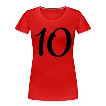 10 - T-shirt bio Premium Femme - rouge - Devant - Mia (176cm)