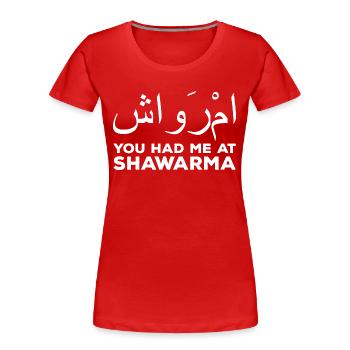 Shawarma - Frauen Premium Bio T-Shirt - Rot - Vorne - Mia (176cm)