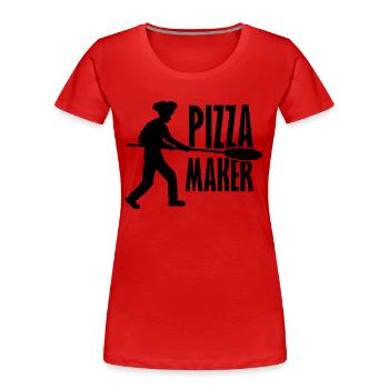 Pizza Pusher Pizza Maker - T-shirt bio Premium Femme - rouge - Devant - Mia (176cm)