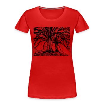 Trees - Women's Premium Organic T-Shirt - red - Front - Mia (176cm)