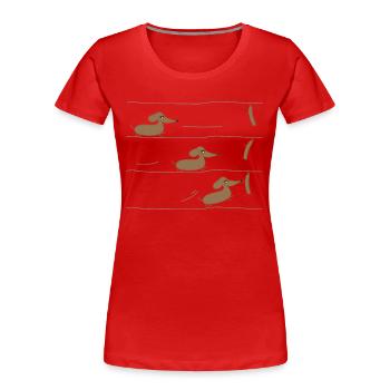 Teckels et saucisses - T-shirt bio Premium Femme - rouge - Devant - Mia (176cm)