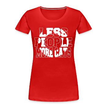 i love cats black cat hoodies and sweatshirts - Frauen Premium Bio T-Shirt - Rot - Vorne - Mia (176cm)