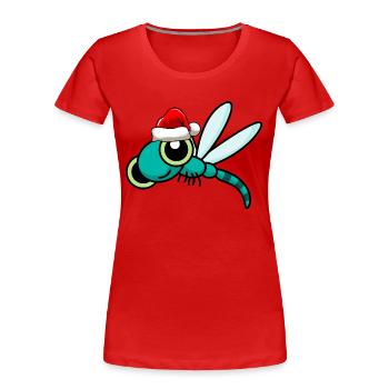 Dragonfly Christmas dragonfly - Women's Premium Organic T-Shirt - red - Front - Mia (176cm)