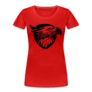 Eagle's head in profile - Women's Premium Organic T-Shirt - red - Front - Mia (176cm)