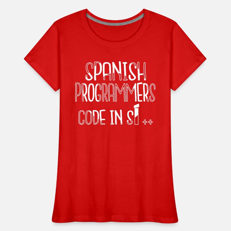 present backend developer happy computer humor Women's Premium Organic T-Shirt