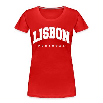 Lisbonne - T-shirt bio Premium Femme - rouge - Devant - Mia (176cm)