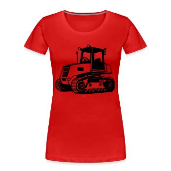 bulldozer - T-shirt bio Premium Femme - rouge - Devant - Mia (176cm)