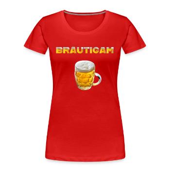 Bräutigam Bierkrug - Frauen Premium Bio T-Shirt - Rot - Vorne - Mia (176cm)