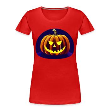 Costume de citrouille Halloween Cadeau Citrouilles Citrouille - T-shirt bio Premium Femme - rouge - Devant - Mia (176cm)