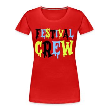 festival crew - Frauen Premium Bio T-Shirt - Rot - Vorne - Mia (176cm)