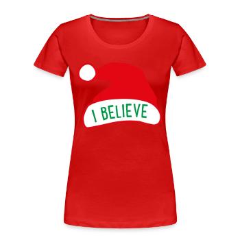 I believe in Santa Claus - Women's Premium Organic T-Shirt - red - Front - Mia (176cm)