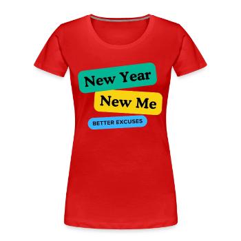 New Year, New me - Women's Premium Organic T-Shirt - red - Front - Mia (176cm)
