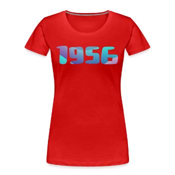 1956 Geburtstagsgeschenk Vintage 1956 Retro 1956 - Frauen Premium Bio T-Shirt - Rot - Vorne - Mia (176cm)