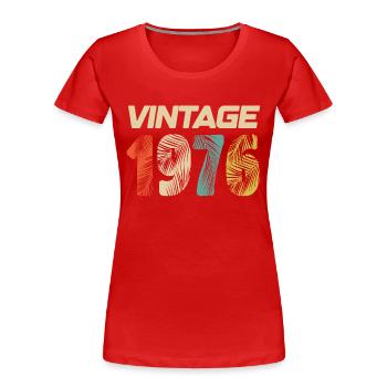 Vintage 1976 Retro - Best Seller - Women's Premium Organic T-Shirt - red - Front - Mia (176cm)