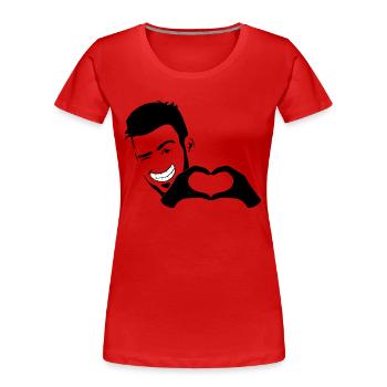 Stefan Herz - Frauen Premium Bio T-Shirt - Rot - Vorne - Mia (176cm)