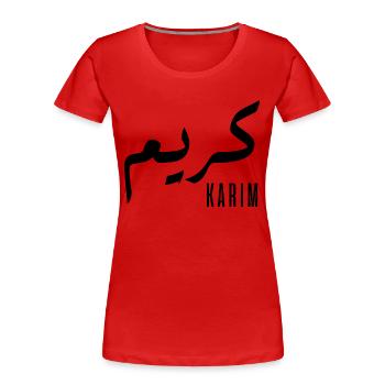 Karim-Name auf Arabisch - Frauen Premium Bio T-Shirt - Rot - Vorne - Mia (176cm)