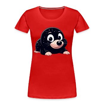 Maulwurf süß - Frauen Premium Bio T-Shirt - Rot - Vorne - Mia (176cm)