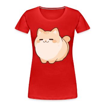 Blobby Cat - Cute Cat Pet Comic - Women's Premium Organic T-Shirt - red - Front - Mia (176cm)