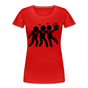 Strichmännchen Bachelor Party - Frauen Premium Bio T-Shirt - Rot - Vorne - Mia (176cm)