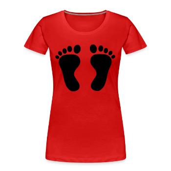 Baby Inside foot - Frauen Premium Bio T-Shirt - Rot - Vorne - Mia (176cm)