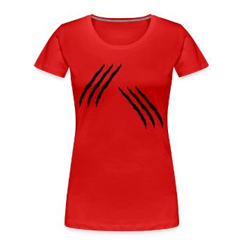 Scratch Cats Monster Attack Wound Flesh Wound - Women's Premium Organic T-Shirt - red - Front - Mia (176cm)
