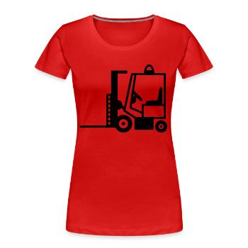 Gabelstapler - Frauen Premium Bio T-Shirt - Rot - Vorne - Mia (176cm)