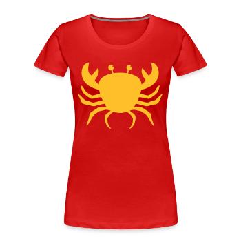 Crabe cancer cadeau signe du zodiaque Animaux marins - T-shirt bio Premium Femme - rouge - Devant - Mia (176cm)
