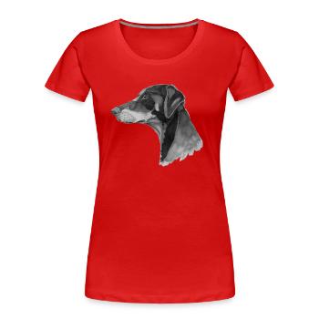 Pince Doberman - T-shirt bio Premium Femme - rouge - Devant - Mia (176cm)