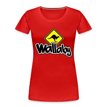 Kangaroo__V006 - Frauen Premium Bio T-Shirt - Rot - Vorne - Mia (176cm)