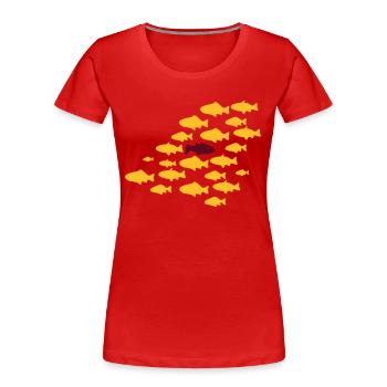 Gegen den Strom Schwimmen - Frauen Premium Bio T-Shirt - Rot - Vorne - Mia (176cm)