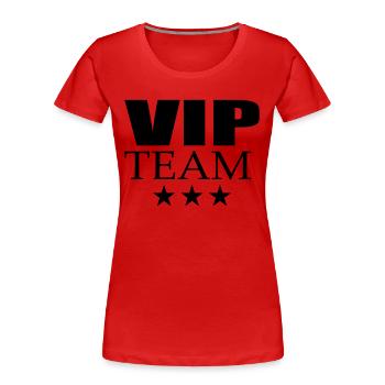 Star team logo member stamp vip person important p - Women's Premium Organic T-Shirt - red - Front - Mia (176cm)