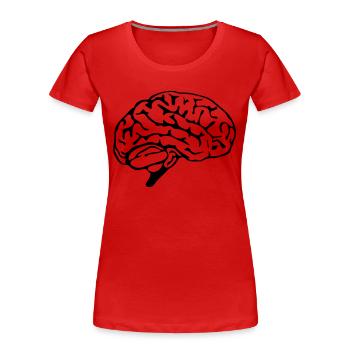 brain design - Frauen Premium Bio T-Shirt - Rot - Vorne - Mia (176cm)