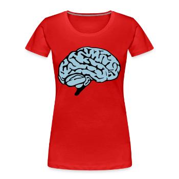 brain design - Frauen Premium Bio T-Shirt - Rot - Vorne - Mia (176cm)