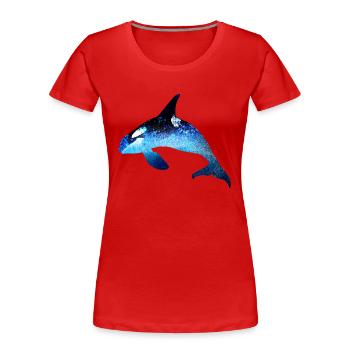 wal,bleu,poisson,peinture,art,bleu,mer - T-shirt bio Premium Femme - rouge - Devant - Mia (176cm)