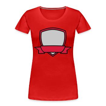 Bannière de bouclier vide - T-shirt bio Premium Femme - rouge - Devant - Mia (176cm)
