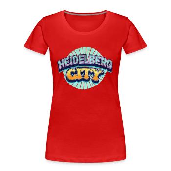 Heidelberg Allemagne Ville Police Pop Art Comic - T-shirt bio Premium Femme - rouge - Devant - Mia (176cm)