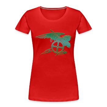 Michel archange saint ange chrétien saint snkt - T-shirt bio Premium Femme - rouge - Devant - Mia (176cm)