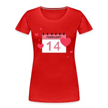 14. Februar, mehrere Herzen - Frauen Premium Bio T-Shirt - Rot - Vorne - Mia (176cm)